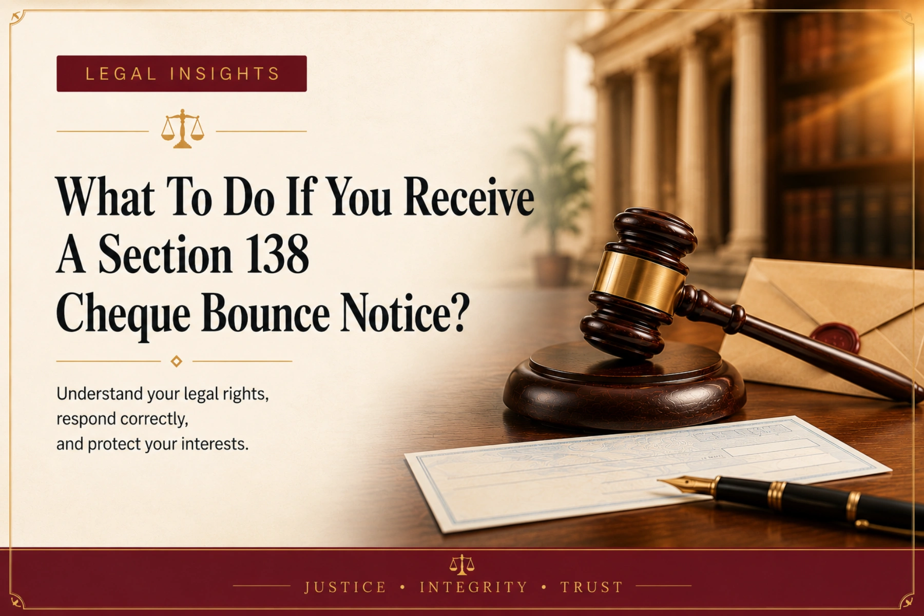 What To Do If You Receive A Section 138 Cheque Bounce Notice?